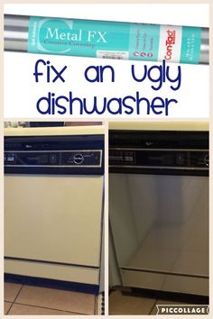 an ugly dishwasher has been cleaned and is ready to be used