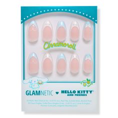 Cinnamoroll French Tip Press-On Nails - AN HELLO KITTY CINNAMOROLL FRENCH TIPBenefitsLength: ShortShape: AlmondFinish: Glossy, 3DOpacity: Semi-TransparentThickness: 0.6mmReusable, each wear lasts up to 2 weeksWaterproofCustomizableFeatures30 Nails in 15 Inclusive SizesNail Glue (0.07 oz)Double-Sided Nail FileCuticle StickAlcohol Pad - Cinnamoroll French Tip Press-On Nails Glamnetic Nails, Warm Eyeshadow Palette, Warm Eyeshadow, Makeup Ulta, Shop Press, Hello Kitty Cinnamoroll, Blue French Tips, Short Almond, Hair Gift