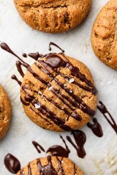 cookies with chocolate drizzled on top