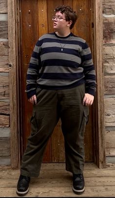 #transmasculine #fat #plussizeoutfits #fatbutch #fattrans #outfits #fatoutfit Plus Size Male Outfits, Plus Size Trans Masc, Chubby Transmasc, Plus Size Masc, Transmasc Fashion, Transmasc Outfits, Butch Outfits, Dark Academia Men, Butch Style