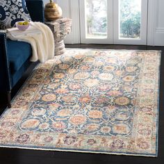 Buy SAFAVIEH Illusion Xanthia Traditional Area Rug, Blue/Cream, 4' x 6' at Walmart.com Vegetable Patch, Living Room Redo, Viscose Rug, Court Judge, Yale University, Cream Area Rug, Transitional Area Rugs, Room Redo