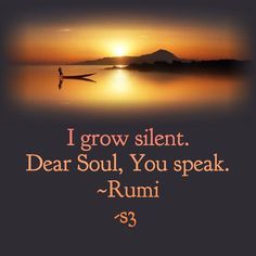 a quote from rumi about growing silent dear soul, you speak rumi 39