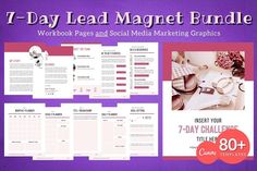 the 7 - day lead magnet bundle is displayed on a purple background with text that reads,