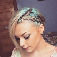 Braided Short Hairstyles-10 Beautiful Hairstyle, Short Braids, Short Straight Hair, Haircuts Short, Hair Styles 2017, Short Wedding Hair, Pixie Haircuts