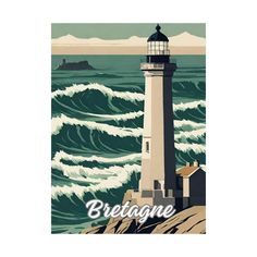 an image of a lighthouse with the words breagane in front of it