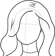 a drawing of a woman's head with long hair