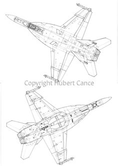 two drawings of fighter jets side by side