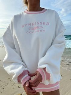 VINTAGE CREW SWEATSHIRT - Sunkissedcoconut Cheap Cute Sweatshirt With Screen Print, Cute Cheap Sweatshirt With Text Print, Cheap Cute Crew Neck Hoodie, Cheap Trendy Everyday Sweatshirt, Cheap Long Sleeve Beach Sweatshirt, Cheap Cotton Graphic Print Sweatshirt, Cheap Graphic Tee Sweatshirt With Crew Neck, Cute Cheap Sweatshirt With Screen Print, Cheap Casual Sweatshirt With Graphic Design