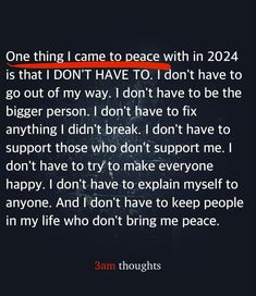 an image with the words, one thing i came to peace with in 2012 is that i don't have to