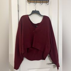 Maroon Burgundy Sweater Express With Buttons. Size Xl. Never Worn. Burgandy Sweater, Maroon Crewneck, Burgundy Knit Long Sleeve Sweater, Burgundy Knit Sweater, Maroon Sweater Cotton, Maroon Sweatshirt, Maroon Sweater, Burgundy Sweater, Maroon Color