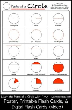 the parts of a circle worksheet for kids to learn how to draw circles