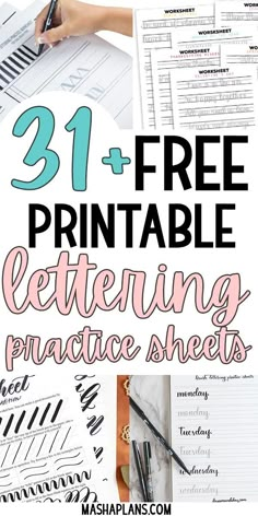 the 31 + free printable lettering practice sheets are perfect for handwriting and lettering