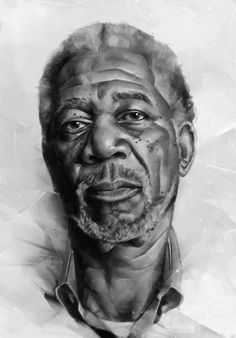 a black and white drawing of a man's face with wrinkles on it