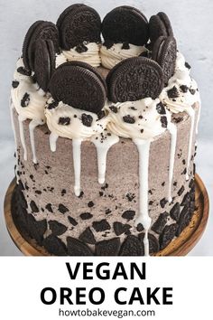 a cake with oreo cookies and cream on top