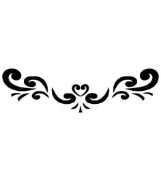 a black and white image of an ornate design with swirls on the side,