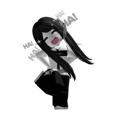 an animated girl with long black hair