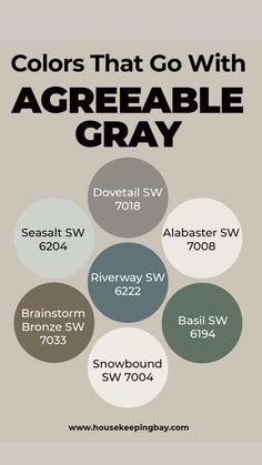 the colors that go with agreeable gray in this poster are available for purchase at house of