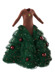 The dress is inspired by the Christmas tree embroidered with traditional Christmas decorations and a star on the top. The main part of the dress also represents the “ugly sweater” aesthetic. THIS IS A DIGITAL ITEM, IT ONLY EXISTS DIGITALLY AND WILL BE APPLIED TO YOUR PHOTO(s). Color: green, red. Material: digital silk, digital fatin. Digital clothes fit all sizes. About the collection: In this designs, the familiar, cozy symbols and patterns of Christmas merge with high-end fashion. Sara Hasanpo Ugly Christmas Sweater Dress, Sweater Aesthetic, Christmas Sweater Dress, Traditional Christmas Decorations, Photo S, Traditional Christmas, Sport Chic, Christmas Dress, High End Fashion