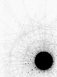 a black hole surrounded by lines and dots