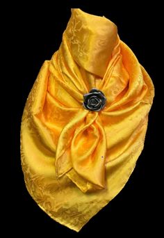 "Solid jacquard silk scarves are made from 100% silk 12mm 34.5\" with a hand stitched hem. Scarf slides are sold separately." Traditional Silk Scarves For Formal Occasions, Elegant Yellow Silk Scarf, Elegant Yellow Silk Shawl, Scarf Slides, Yellow Silk Scarf, Turtle Hat, Wild Rags, Yellow Silk, Wild Rag