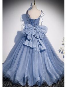 10% off now! prom dress in a long tulle ballgown style with fairytale blue flowers online. Sheprom offers formal, party, casual & more style dresses to fit your special occasions. Prom Dress Blue, Tulle Long Dress, A Line Prom Dress, A Line Evening Dress, Marine Uniform, Spaghetti Strap Prom Dress, Blue Party Dress, Long Prom Gowns, Blue Evening Dresses