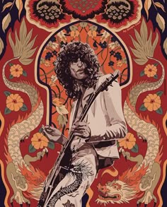 Jimmy page rock band music aesthetic boogiechildvintage psychedelic Led Zeppelin Art, 70s Rock Bands, Led Zeppelin Poster, Zeppelin Art, Album Covers Posters, Hippie Posters, Cool Album Covers, Led Zep