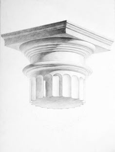 a pencil drawing of an architectural column