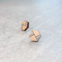 DETAILS:- 0.5" wide x 0.5" tall- Choose from maple, cherry, or walnut wood- A lightweight yet visually interesting addition to any outfit- Sterling Silver post, for even the most sensitive skin- Each pair is hand-painted- Free Shipping These mondrian hexagon stud earrings are the most subtle statement earrings. These geometric earrings will be an easy addition to any outfit - day or night! These fashion earrings will quickly be your favorite pair! Please note: I take great care in selecting high Lasercut Jewellery, Wood Earrings Stud, Laser Cut Jewelry, Laser Cut Earrings, Earrings Stud, Wooden Earrings, Wood Earrings, Geometric Earrings, Cherry Wood