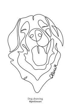 a black and white drawing of a dog's face with the words dog drawing on it