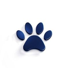 a blue paw print on a white background