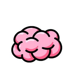 a pink brain on a white background