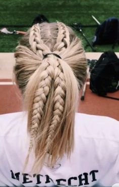 Double Braided Ponytail, Sports Hairstyles Volleyball, Hairstyles Sports, Pinterest Cute