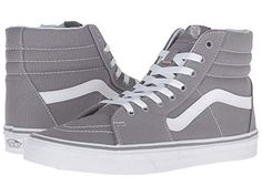 Vans SK8-Hi™ at Zappos.com Vans Wallpaper Iphone, High Tops Vans, Vans Skate Hi, Vans Wallpaper, Estilo Vans, Outfit Vans, Gray Vans, Tenis Vans, Grey Vans