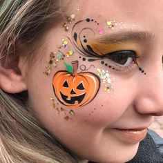 Pumpkin Face Paint, Halloween Tattoo