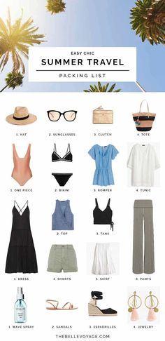 the summer travel packing list for women