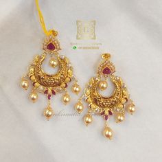 Temple Jewellery Jhumkas, Temple Jewellery, Gold Jewelry, Temple