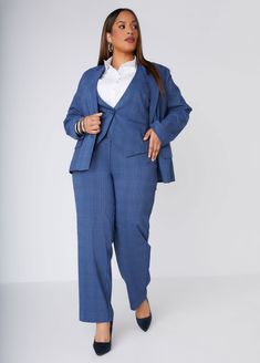 Our plaid twill trousers are a top tier style especially worn as a three-piece with our vest & blazer. Formal Pant, Professional Outfit, Plus Size Work, Plus Size Blazer, Twill Trousers, Plaid Suit, Vest Blazer, Blazer Designs, Suit Up