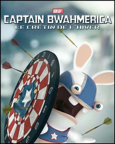 a cartoon character holding a shield and an arrow with the caption captain bwhemerica, the blinder soldier