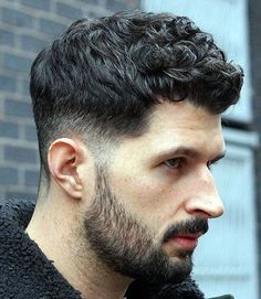 Modern men faded haircut ideas | Trendy hairstyle ideas | Easy hairstyle ideas Curly Hair And Beard, Mens Hairstyles Curly, Men's Curly Hairstyles, Curly Hair Fade, Men Haircut Curly Hair, Mens Hairstyles Thick Hair, Tapered Haircut, Wavy Hair Men