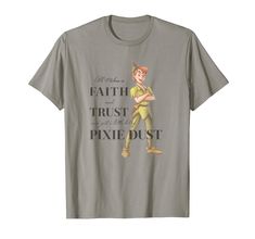 PRICES MAY VARY. Official Disney Merchandise Disney Peter Pan 100 Anniversary T Shirts for Boys, Girls, Men, and Women; Men’s Peter Pan T Shirts; Women’s Peter Pan T Shirts; Kids’ Peter Pan T Shirts; Disney Tee Shirts for Family; Disney 100; Disney Hoodies; D100; Faith, Trust, and Pixie Dust; Quote Lightweight, Classic fit, Double-needle sleeve and bottom hem Faith Trust And Pixie Dust, Disney Anniversary, 100 Anniversary, Disney Tee Shirts, Graphic Shirt Design, Disney Tee, Disney 100, Disney Hoodies, Disney Tees