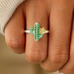 What The Fucculent Cactus Ring Lover Message, Cactus Minimalist, Intricate Ring, Plant Ring, Cactus Ring, Plant Rings, To My Bestie, Intricate Rings, Silver Stacking Rings