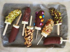 there are many different types of food on the stick together in this picture, including marshmallows, pretzels, and crackers