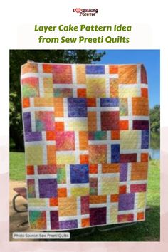 Layer Cake Pattern Idea from Sew Preeti Quilts Layer Cake Lattice Quilt Pattern, Layer Cake Custard Quilt Pattern