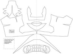 Samurai Armor Template, Oni Mask Template, Mempo Mask, Menpo Mask, Cardboard Mask Template, Mascara Hannya, Mascara Oni, Ninja Mask, Paper Mask Template