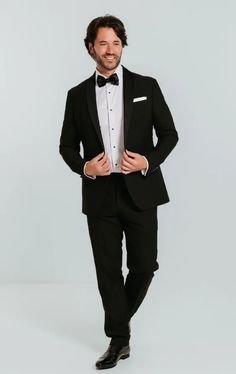 A busy social calendar requires a classic black tuxedo that will always look sharp, and our Black Slim-Fit Tuxedo with Shawl Lapel is expertly made to save you investing again at a later date. Expertly tailored in our razor sharp slim-fit, it's cut from beautifully soft black fabric with a hint of elastane for added comfort. Trimmed with tonal satin trims, it takes the guesswork out of dressing for black-tie events. The matching trousers have adjustable tabs at the waist so you can forgo a belt and perfect the fit. Please Note: All jacket pockets may have been finished with holding stitches. To open the pockets carefully unpick the stitches. Shawl Lapel Tuxedo, Wing Collar Shirt, Black Tie Tuxedo, Boys Waistcoat, Tweed Overcoat, Harris Tweed Jacket, Burgundy Tuxedo, Social Calendar, Double Breasted Waistcoat