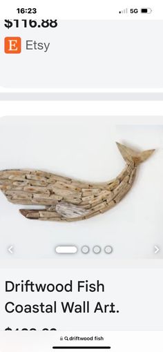 the driftwood fish coastal wall art is on sale