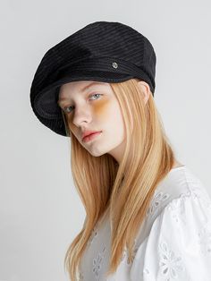 Editor's NotesThis natural shaped newsboy cap is made of unique patterned fabric. It can be matched with daily and formal outfits.- Both casual and formal style- Adequate voluminous silhouette- Wide pattern to make your face slimmer- Adjustable size with velcro- Handcrafted hatMeasurements(in.)One Size- Head Girth: 22.4in. ~ 23.2 in.- Brim length: 2.56 in.- Height: 4.7 in.Composition & Care- Outer : Polyester 68% Acrylic 32% - Lining : Cotton 100%- Hand wash recommended- Clean with a so Casual Spring Beret Flat Cap, Spring Casual Flat Cap Beret, Casual Visor Beret For Spring, Spring Casual Visor Beret, Casual Spring Visor Beret, Modern Black Hats For Spring, Black Flat Cap For Spring, Modern Black Spring Hats, Black Fall Hats For Workwear