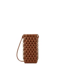 The Onda phone case is shaped by woven strips to form an undulating leather relief texture on the exterior. Worn crossbody or around the neck, this accessory can also be used as a card holder. Phone Pouch, Phone Bag, Cognac, Luxury Branding, Calf Leather, Card Holder, Smartphone, Phone Case, Pouch