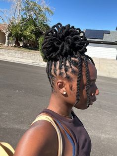 Loc Petal Hairstyles For Women, Loc Double Bun Styles, Petal Updo Locs, Women Loc Styles Hairstyles Short, Dread Hairstyles For Women Black Updo, Styles Locs Black Women, Bun Hairstyles With Locs, Loc Styles With Dress, Loc Bun Styles Updo