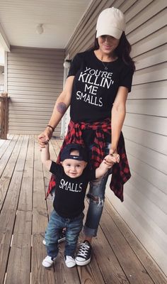 You're Killin' Me Smalls & Small Parent T-Shirts Mom And Son Matching, Matching Mom, Foto Baby, Baby Time, Baby Boy Fashion, Baby Outfits